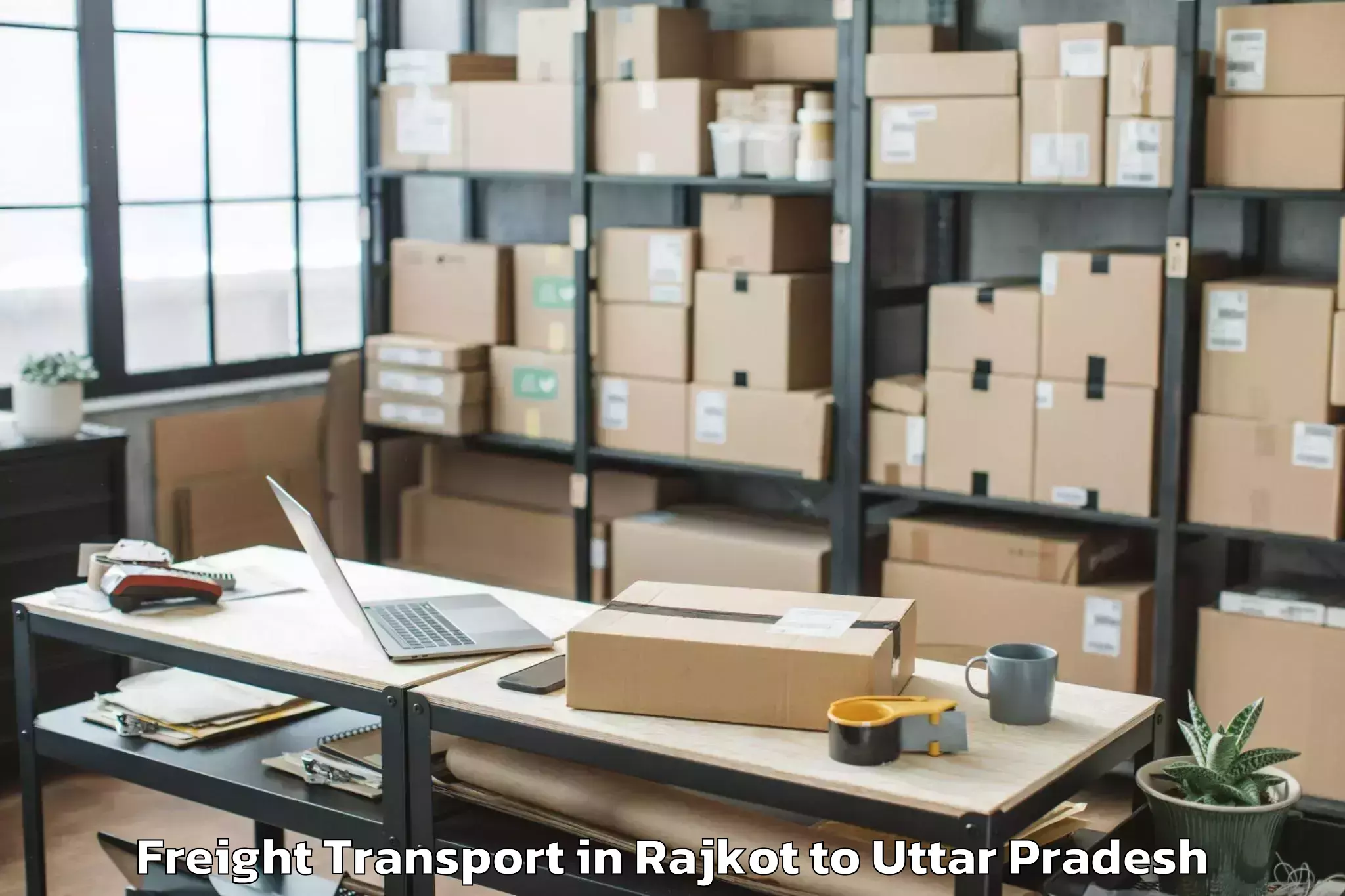 Professional Rajkot to Ramsanehighat Freight Transport